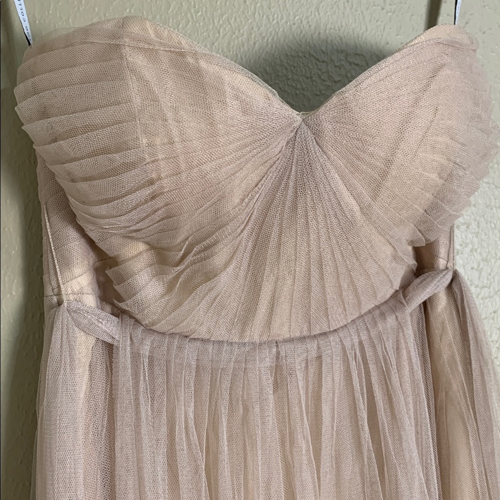 Jenny Yoo Annabelle Convertible Gown Womens 8 Blush Pink Tulle Bridesmaid Dress - Picture 3 of 7